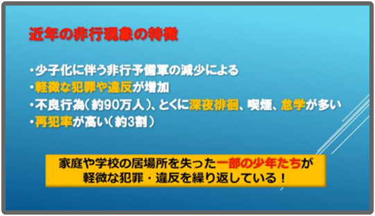 近年の非行現象の特徴